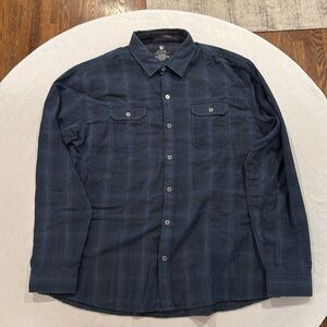 Kuhl dark blue plaid long sleeve shirt XL